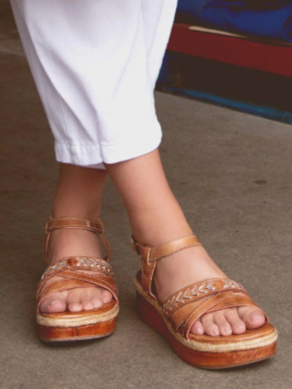 BEDSTU Necessary Platform Sandal Leather Tan Rustic Size 10 NWT!